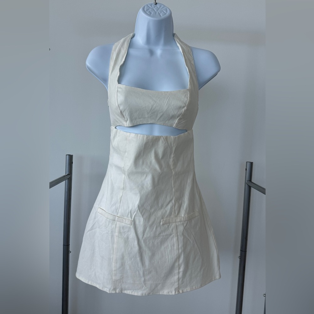 White Halter Mini Dress - Finesse